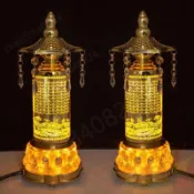 z110V LED七彩供佛燈 蓮花燈 神明燈 神桌燈 大悲咒轉經筒佛燈 心經電動轉經輪佛前燈 轉經筒念佛機