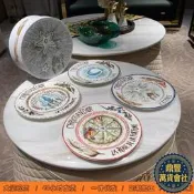 【鼎豐】D家高檔 緻骨瓷西餐盤日月星辰10寸平盤禮盒裝4件 陶瓷盤子批發