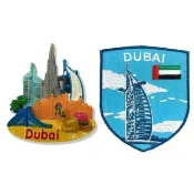 【A-ONE 匯旺】杜拜沙漠駱駝哈里發塔造型立體磁鐵+阿拉伯 UAE 杜拜帆船Patch刺繡士氣章2件組(C88+229)