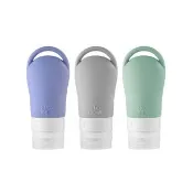 【SOTHING 向物】3入 60ml矽膠分裝瓶(旅行分裝瓶 旅行組 乳液瓶 沐浴瓶 軟管分裝瓶 擠壓瓶 盥洗用品)