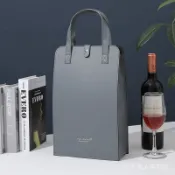 客製 【紅酒包裝】 紅酒包裝禮盒 雙支裝高檔葡萄酒盒 空盒 子手提禮品袋 定製紅酒盒
