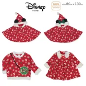 ♧麥麥My童裝部♧80-130日本Disney 25秋冬兒童聖誕雪花米奇米妮加絨上衣洋裝斗篷現貨