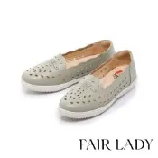FAIR LADY 軟實力 鏤空花語懶人平底休閒鞋 卵石灰 (503182)