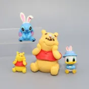 1 件裝動漫卡通公仔小熊維尼唐老鴨熊 Q 版 PVC 可動人偶模型桌面裝飾娃娃玩具