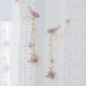 花願小船耳環伴煙火花球吊墜 (連耳骨夾)