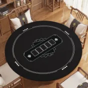 創新圓形麻將墊家用手搓撲克牌桌布耐磨耐髒棋牌室專用桌墊支持定製嚴選