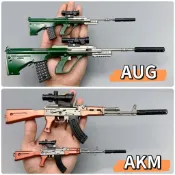臺灣熱銷🎁Aug金屬槍模型槍玩具AKM喫雞AWM2416和平仿真精英98k模型闇區突圍