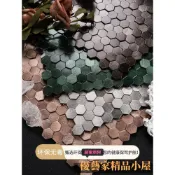 馬賽克 貼紙 墻貼  墻磚六角金屬墻貼浴室馬賽克瓷磚綠客廳廚房衛生間陽臺墻面背景墻