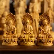 【可開發票】小葉黃楊木雕三清道德元始靈寶天尊神像擺件三清道祖師人物工藝品