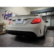 Lun77. 現貨 - BENZ C63款 亮黑後下巴 四出尾管 排氣管 套件 W205 S205 AMG 副廠 賓士