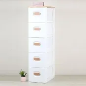【HOUSE 好室喵】KD組裝式-木天板-TODAY五層櫃  小抽 無輪(五層櫃、組裝、收納、玩具收納)