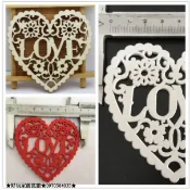 ★好玩家創意館★M1224-14 裝飾木片-鏤空愛心LOVE+送繩，有3款顏色可選購
