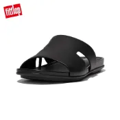 【FitFlop】GRACIE LEATHER H-BAR SLIDES簡約皮革H型夾腳柱涼鞋-女(靚黑色)