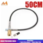 50cm 高壓尼龍軟管,帶 M10x1 螺紋快速連接接頭 PCP 氣動充氣,帶彈簧包裹 40Mpa 400Bar 600