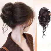 【LEEHER】隱形/丸子頭盤髮器/假髮女/假髮圈/氣質/捲髮/髮飾/增加髮量/蓬鬆/丸子頭