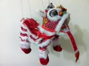 ☆灣橋洋行☆ 紅色底白毛 提線獅王 舞龍舞獅 過年過節精美禮物 兒童玩具生日禮物 台灣文化 布袋戲玩偶 送外國朋友 廟會
