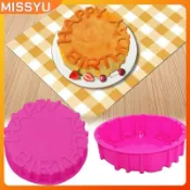 MISSYU 生日快樂烤盤圓形慕斯矽膠模具 DIY 蛋糕烤盤 MISSYU
