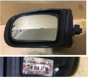 大坡 BENZ W210 後期原廠駕駛座左後視鏡 MIRROR-LH 9條線綠色 有電折方向燈除霧