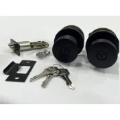 (店+)【EZSET】東隆EZSET 簡約風 質感黑色喇叭鎖 寸8孔房間 /浴室款裝置距離60mm挖孔尺寸54mm