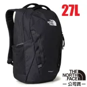 【美國 The North Face】多功能輕量電腦背包 27L 15吋筆電 健行登山背包 休閒後背包/宇宙黑 3VY2