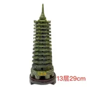 天然青玉文昌寶塔9層13層客廳辦公桌書房桌擺飾禮物 0808