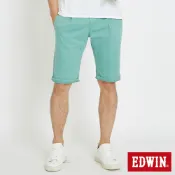 EDWIN 男款 基本休閒打摺短褲(灰綠色)