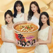 (店+)【CHARA 微百貨】韓國 農心 辛炒麵 辣白醬 大碗麵 113g aespa 女團版