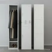 寓偉 免運 單門鐵皮櫃 家用單人更衣櫃 員工儲物櫃 收納清潔櫃 鋼製簡易辦公衣櫃 簡易小辦公衣櫃 置物櫃 收納櫃