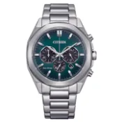 CITIZEN CA4590-81X《光動能 八角形紳士錶》41mm/三眼計時/100M防水/綠面