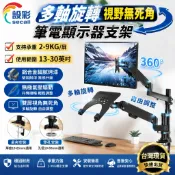 【Secaii設彩品牌店】螢幕架 筆電托架 雙螢幕支架 電腦螢幕增高架 顯示器支架 懸掛支架 雙屏懸臂架 雙屏多角度可調