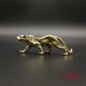 🔥道源實心銅金錢豹擺件 全銅一路爆發迷你銅豹子手把件把玩小銅件
