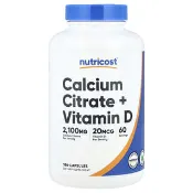 【iHerb】Nutricost, Calcium Citrate + Vitamin D, 180 Capsules
