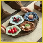 YL免運 佛手柑托盤陶瓷復古禪意茶點盤中式點心盤陶瓷乾果盤零食家用果盤