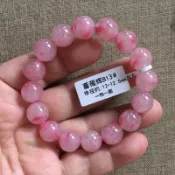 🚀臺灣出貨🚀天然水晶玉化薔薇輝石手鍊女玫瑰石粉紅色櫻花雨花瓣手串視頻禮物