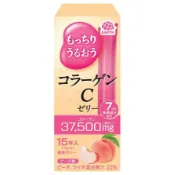 YLM佑育生活館 『預購-代購』日本《EARTH製藥》アース製薬 もっちりうるおう コラーゲンC ゼリー ピーチ味 極品奢華版 膠原蛋白C果凍條-15條入（蜜桃口味） ✿現貨+預購✿日本境內版原裝代購🌸佑育生活館🌸