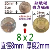 強磁8x2釹鐵硼圓形8*2強力磁鐵1*3*4*5*6*7*9*10*20*30*40*50*60*70*80*90特製款