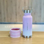 星巴克杯子櫻花春綻漸變粉不鏽鋼保溫杯高顏值女隨行喝水杯配杯套