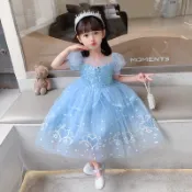 冰雪奇緣Elsa造型公主禮服  🇹🇼台灣出貨/蓬蓬袖公主服/萬聖節/迪士尼公主/兒童禮服/女童派對公主洋裝/幼稚園派對
