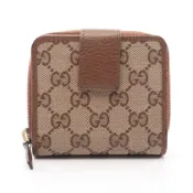 【DOKODEMO】【二手】Gucci GUCCI 雙折皮夾 GG 帆布 346056 米色/ブラウン帆布皮革雙折錢包 女士二手 B