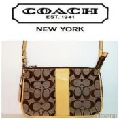 美國COACH 蔻驰 皮 緹花布 斜背包 側背包 肩背包 織紋 方形小包 有LV Gucci