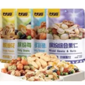 最新9月生產日期甘源綜合果仁，每日豆果，蟹黃蠶豆，瓜子仁，麻辣花生208g獨立小包裝。椒鹽花生，多彩魚皮花生蝦條豆果