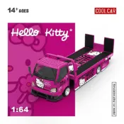 CoolCar 1/64 凱蒂貓 H300 平板運輸拖車 HELLO KITTY 深粉色 拖板車 落地拖車 合金模型車