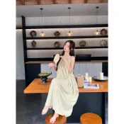 ANNE丨出清中丨550降290丨渡假長洋裝【AD102154】夏天海邊 結婚登記 伴娘 婚禮 細肩帶 氣質洋裝 連身裙