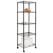【居家cheaper】MIT尊爵耐重五層推車35X60X155CM﹝兩色可選﹞(層架鐵架 置物架 伺服器架)