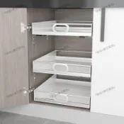 『哆啦A夢百寶袋』🌟限時特惠廚房櫥櫃抽屜拉籃抽拉式抽屜收納盒不鏽鋼帶軌道伸縮滑軌夾縫儲物