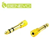 Benevo 鍍金版 6.3mm(公)轉3.5mm(母)音源轉接頭 [BAUMLAUF(鍍金版)]