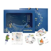 【蝦皮直營】Oceanbaby 恐龍新生兒禮盒 (附提袋) 禮盒組 彌月禮 尿布墊 包巾 圍兜 手帕夾