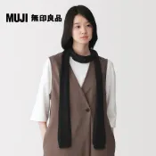 MUJI 無印良品 棉鏤空編織針織細版圍巾【多色任選】