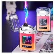 【夢幻點火】雙電弧漸變色防風打火機(智能 充電 電弧點火器 烤肉 露營 電子脈衝)