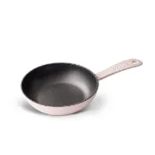 【STAUB】圓形琺瑯鑄鐵平煎鍋16cm-粉紅奶酪/新舊包裝隨機(德國雙人牌集團官方直營)